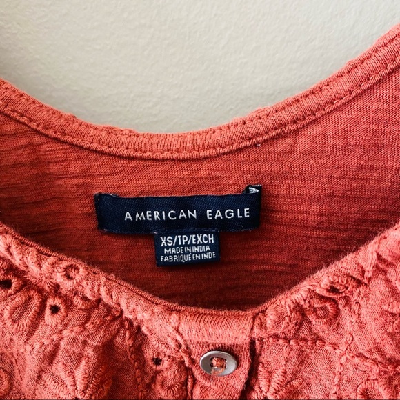 American Eagle Crop Tank Top Rust Sz XS - Picture 4 of 8